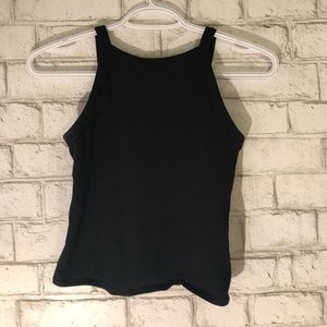 High Neck Black Tank Top